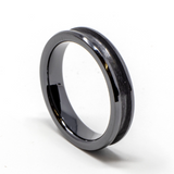 Black Ceramic Ring Blank 4mm Wide 2mm Channel