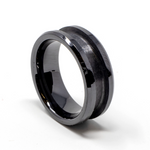 Black Ceramic Ring Blank 8mm Wide 4mm Channel