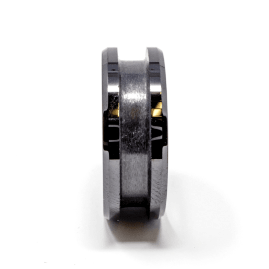 Black Ceramic Ring Blank 8mm Wide 4mm Channel - The Opal Dealer