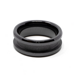 Black Ceramic Ring Blank 8mm Wide 4mm Channel