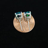 Black Emerald Opal Stud Earrings