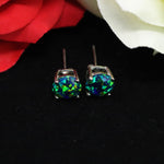 Black Emerald Opal Stud Earrings