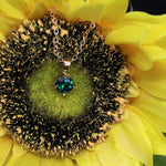 Faceted Black Emerald Opal Necklace 14k Gold Plated 8mm