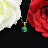 Faceted Black Emerald Opal Necklace 14k Gold Plated 8mm