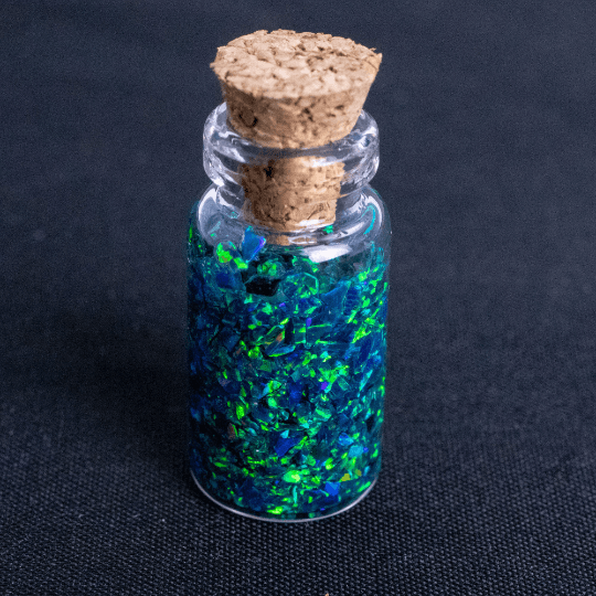 Black Emerald Crushed Opal Mini Vial - The Opal Dealer