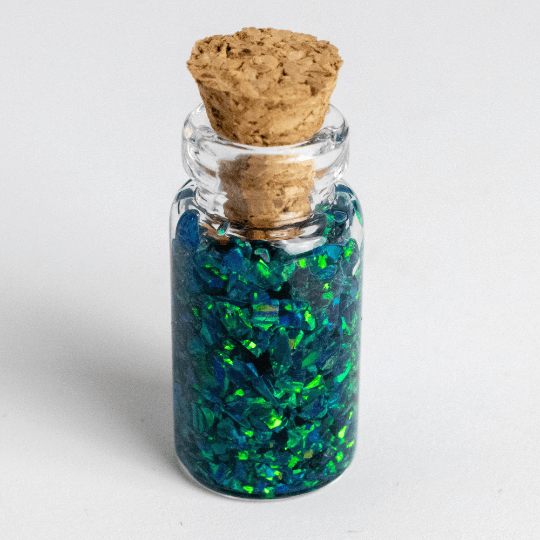 Black Emerald Crushed Opal Mini Vial - The Opal Dealer