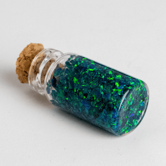 Black Emerald Crushed Opal Mini Vial - The Opal Dealer