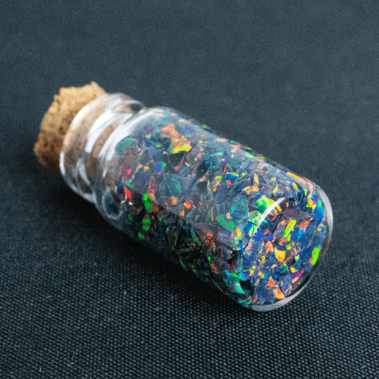 Black Fire Crushed Opal Mini Vial - The Opal Dealer