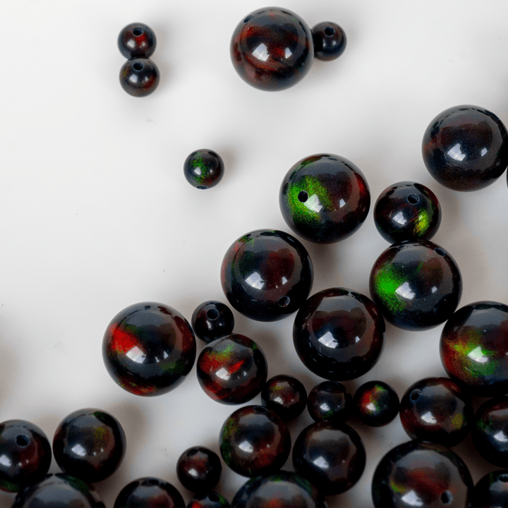 Black Ember Opalescence Craft Beads - The Opal Dealer