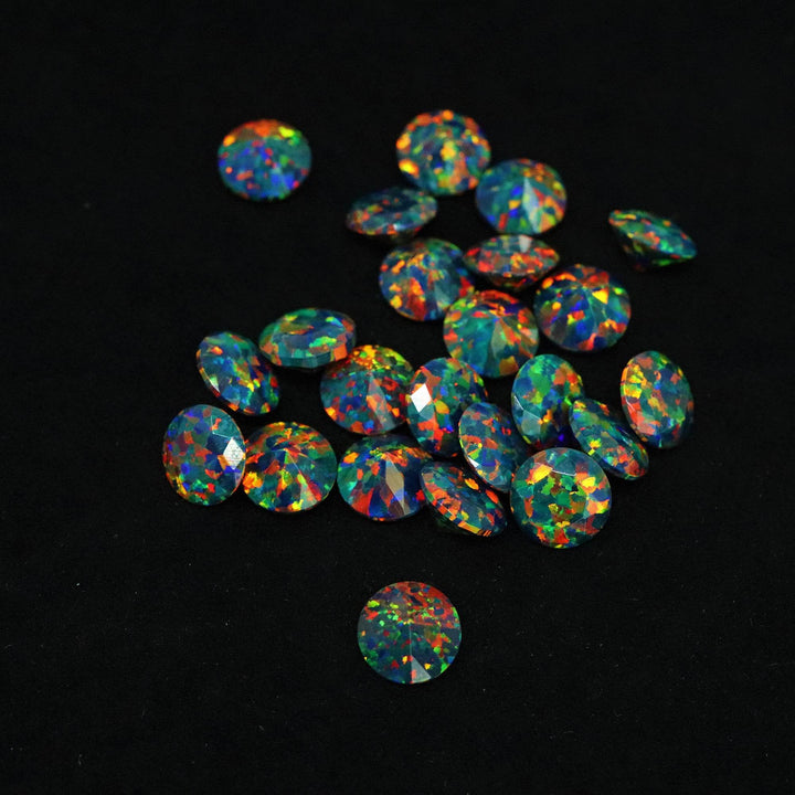 Black Fire Diamond Cut Faceted Opal Stones - The Opal Dealer