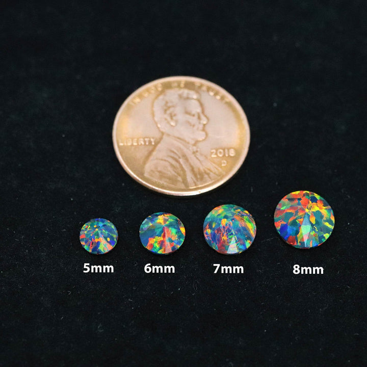 Black Fire Opal Stud Earrings - The Opal Dealer