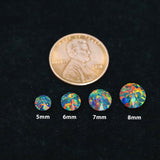 Black Fire Opal Stud Earrings