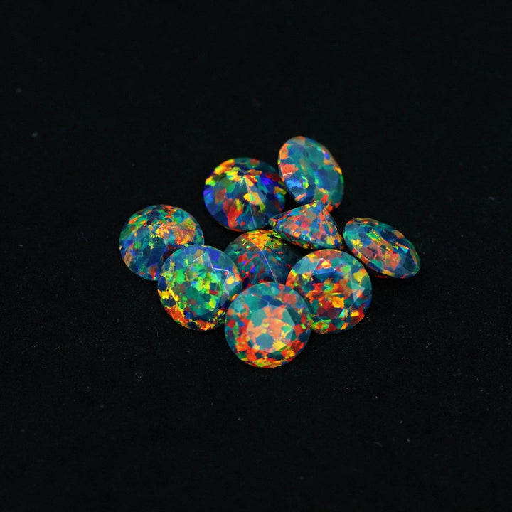 Black Fire Diamond Cut Faceted Opal Stones - The Opal Dealer
