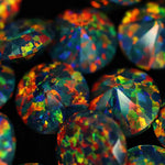 Black Fire Diamond Cut Faceted Opal Stones