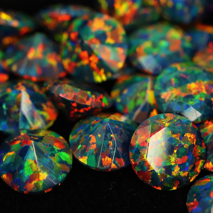 Black Fire Diamond Cut Faceted Opal Stones - The Opal Dealer