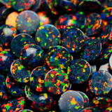 Black Fire Opal Round Cabochon