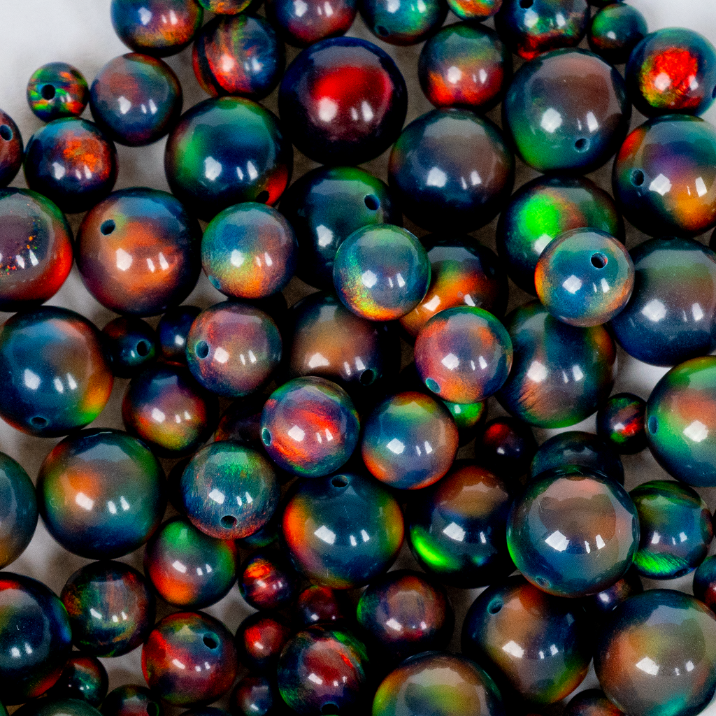 Opal Craft Beads - Black Rainbow Opalescence Beads - Jewelry