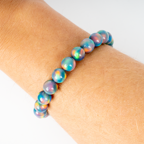 Blue Haze Opalescence Beaded Bracelet - New Design