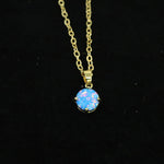 Faceted Cotton Candy Opal Necklace 14k Gold Plated 8mm