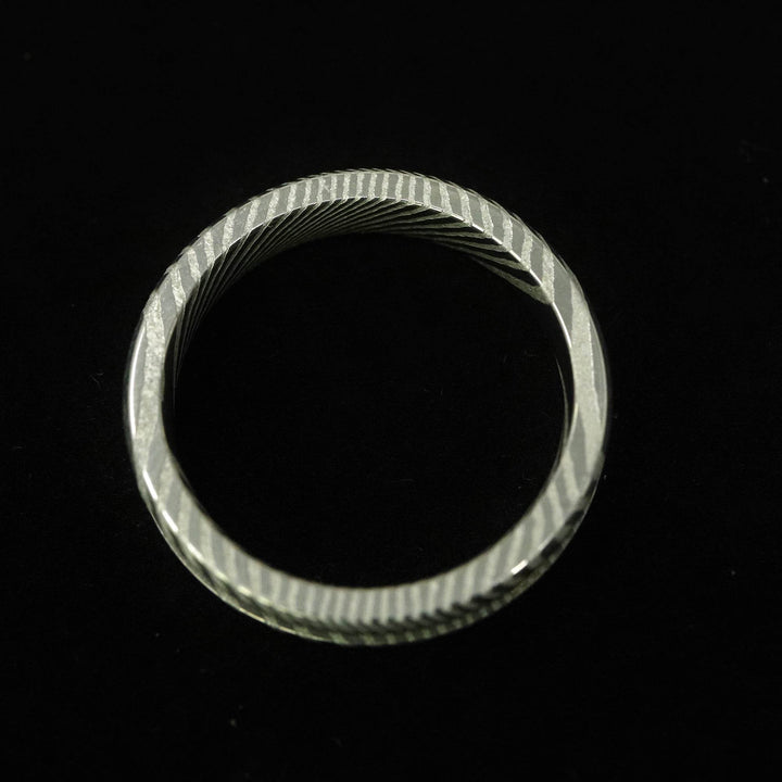 Twisted Stainless Damascus Steel Ring Blank 4mm Wide 2mm Channel - The Opal Dealer