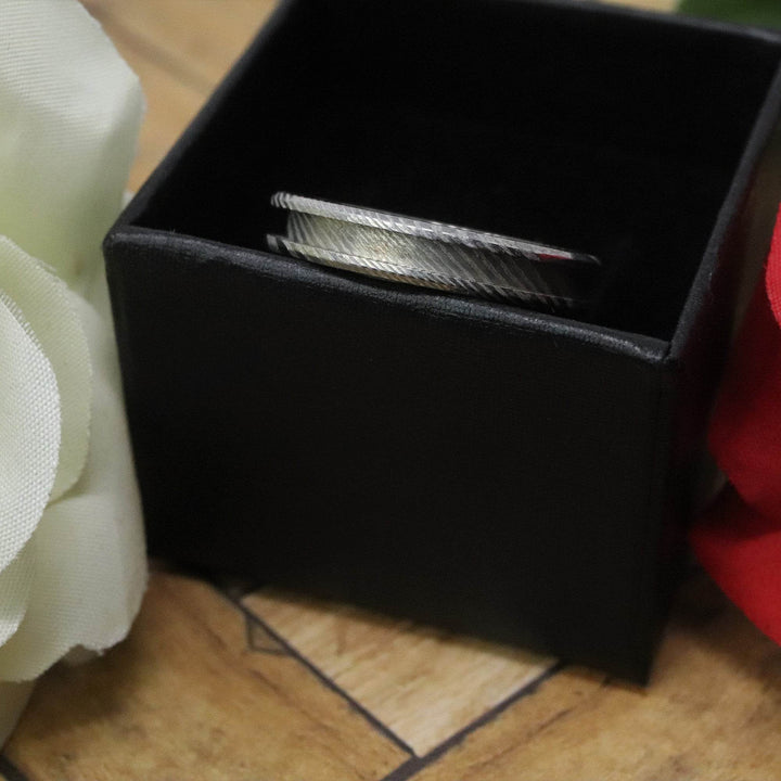 Twisted Stainless Damascus Steel Ring Blank 4mm Wide 2mm Channel - The Opal Dealer