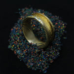 24K Gold Plated Twisted Stainless Damascus Steel Ring Blank 8mm Wide 4mm Channel