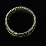 24K Gold Plated Twisted Stainless Damascus Steel Ring Blank 8mm Wide 4mm Channel