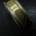 24K Gold Plated Twisted Stainless Damascus Steel Ring Blank 8mm Wide 4mm Channel