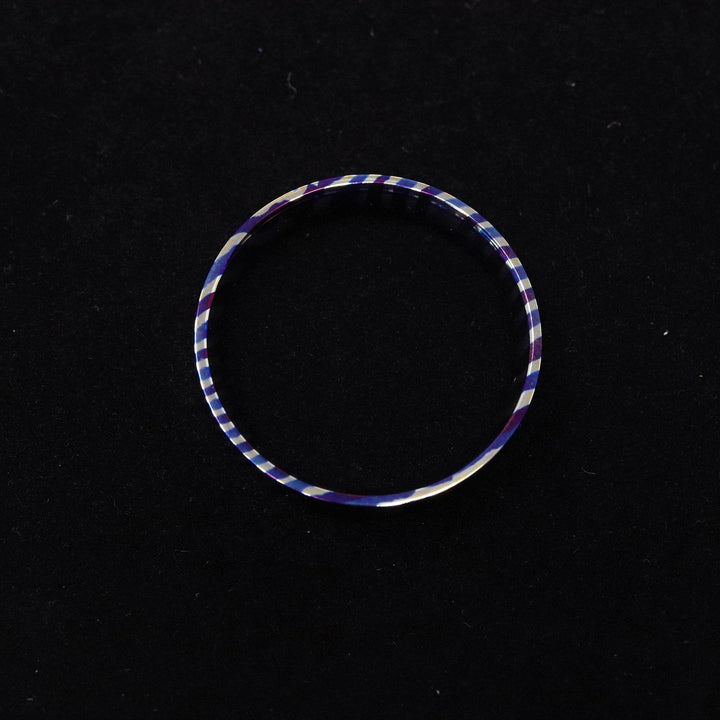 Heat Treated Titanium Damascus Ring Blank 4mm Wide Liner - The Opal Dealer