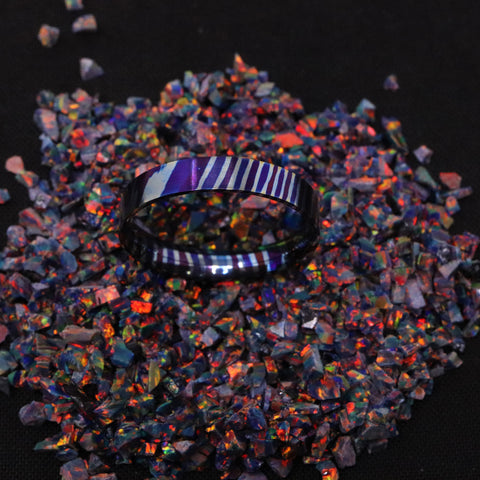 Carbon Fiber Green Glow Men's Ring | Revolution Jewelry