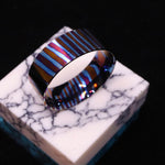 Heat Treated Titanium Damascus Ring Blank 8mm Wide Liner