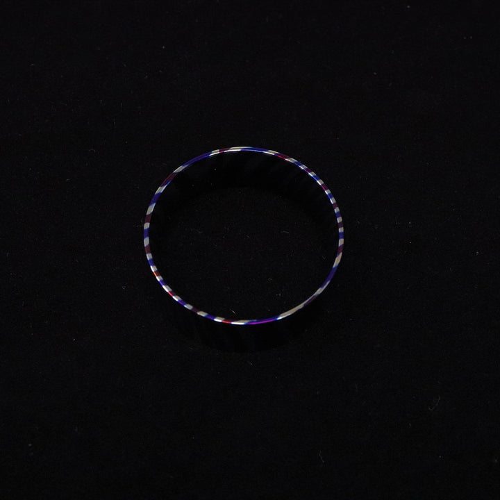 Heat Treated Titanium Damascus Ring Blank 8mm Wide Liner - The Opal Dealer