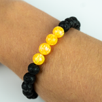 Golden Pineapple Opal & Lava Stone Beaded Bracelet - New Design