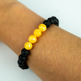 Golden Pineapple Opal & Lava Stone Beaded Bracelet - New Design