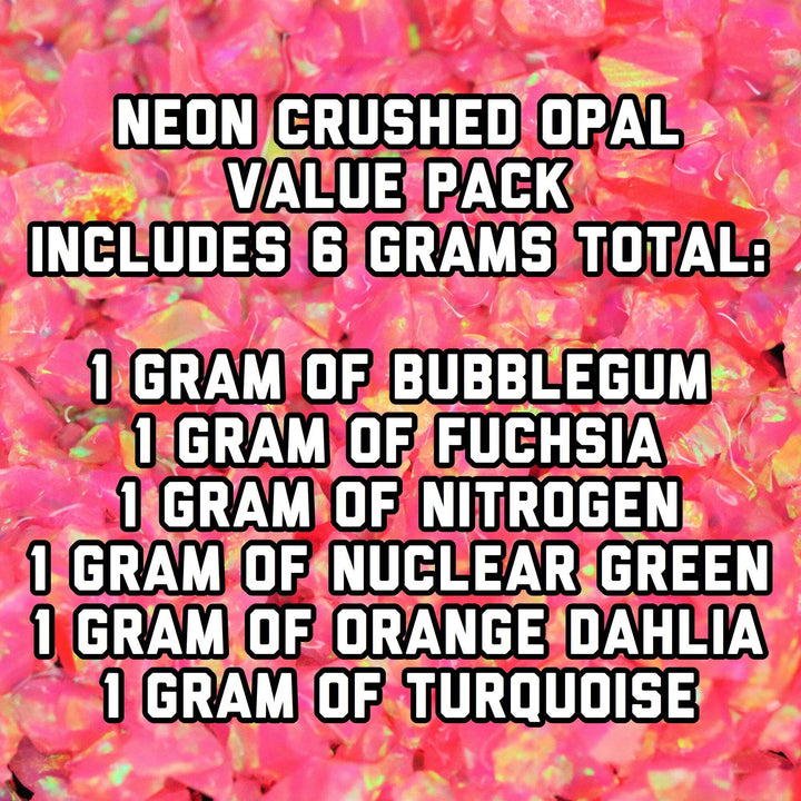 Neon Crushed Opal Value Pack - 6 Grams Total - The Opal Dealer