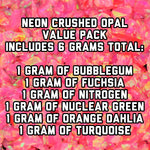 Neon Crushed Opal Value Pack - 6 Grams Total