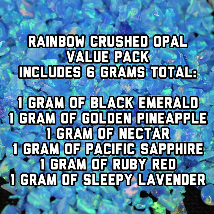 Rainbow Crushed Opal Value Pack - 6 Grams Total - The Opal Dealer