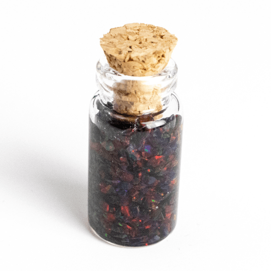 Lava Rock Crushed Opal Mini Vial - The Opal Dealer