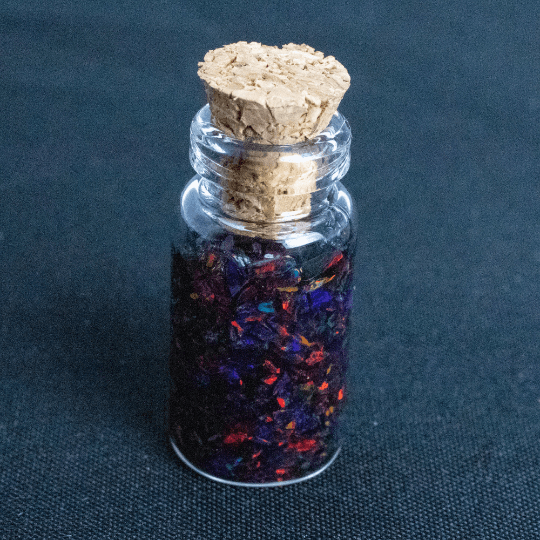 Lava Rock Crushed Opal Mini Vial - The Opal Dealer
