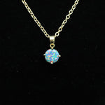 Faceted Moonstone Opal Necklace 14k Gold Plated 8mm