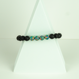 Moonstone Opal & Lava Stone Beaded Bracelet - New Design