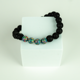 Moonstone Opal & Lava Stone Beaded Bracelet
