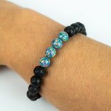 Moonstone Opal & Lava Stone Beaded Bracelet