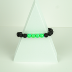 Nuclear Green Opal & Lava Stone Beaded Bracelet