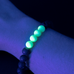 Nuclear Green Opal & Lava Stone Beaded Bracelet