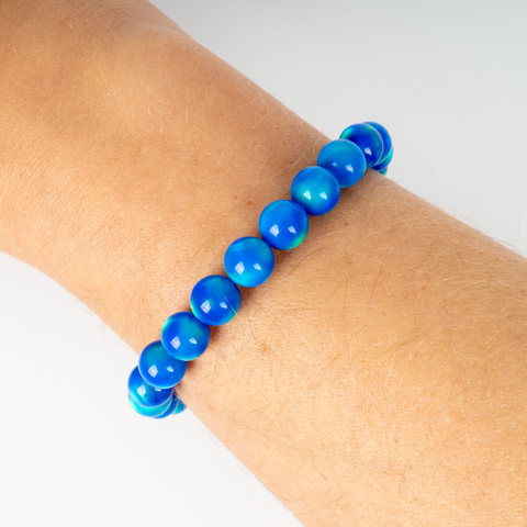Ocean Blue Opalescence Beaded Bracelet - New Design