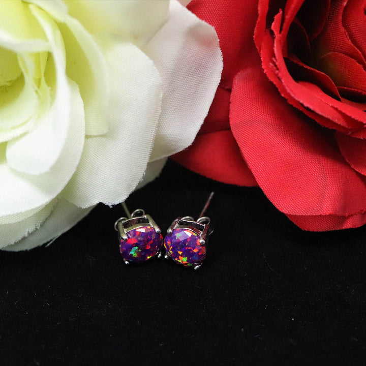 Orchid Opal Stud Earrings - The Opal Dealer