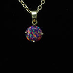 Faceted Orchid Opal Necklace 14k Gold Plated 8mm