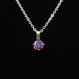 Faceted Orchid Opal Necklace 14k Gold Plated 8mm