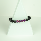 Orchid Opal & Lava Stone Beaded Bracelet - New Design